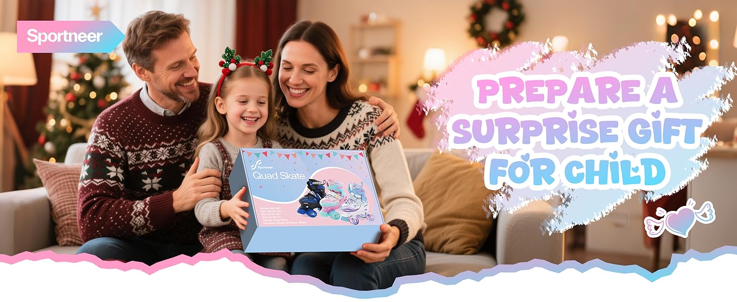 Дитячі ролики Sportneer з захистом, регульовані ролики з 8 світлими колесами, для дівчаток, дітей, підлітків, початківців, для занять в приміщенні та на вулиці, фіолетовий S (EU 30-33)