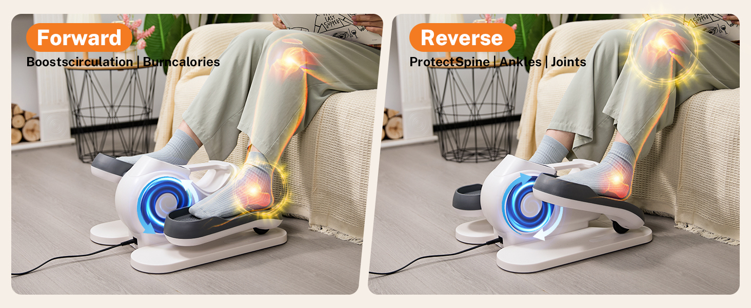 Еліптичний тренажер Gonex під стіл для літніх людей з 10 рівнями опору, тренажер для ніг, як у телепередачі, педальний тренажер для сидіння, 10 швидкостей & 3 автоматичні режими (білий)