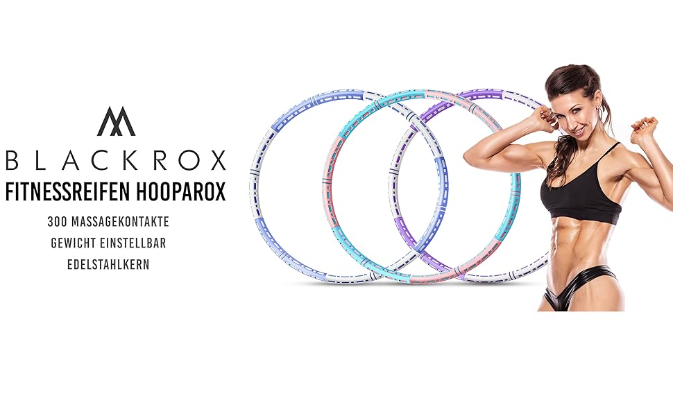 Обруч для фітнесу BLACKROX HOOPAROX, вага 1,2-4 кг, синій/рожевий