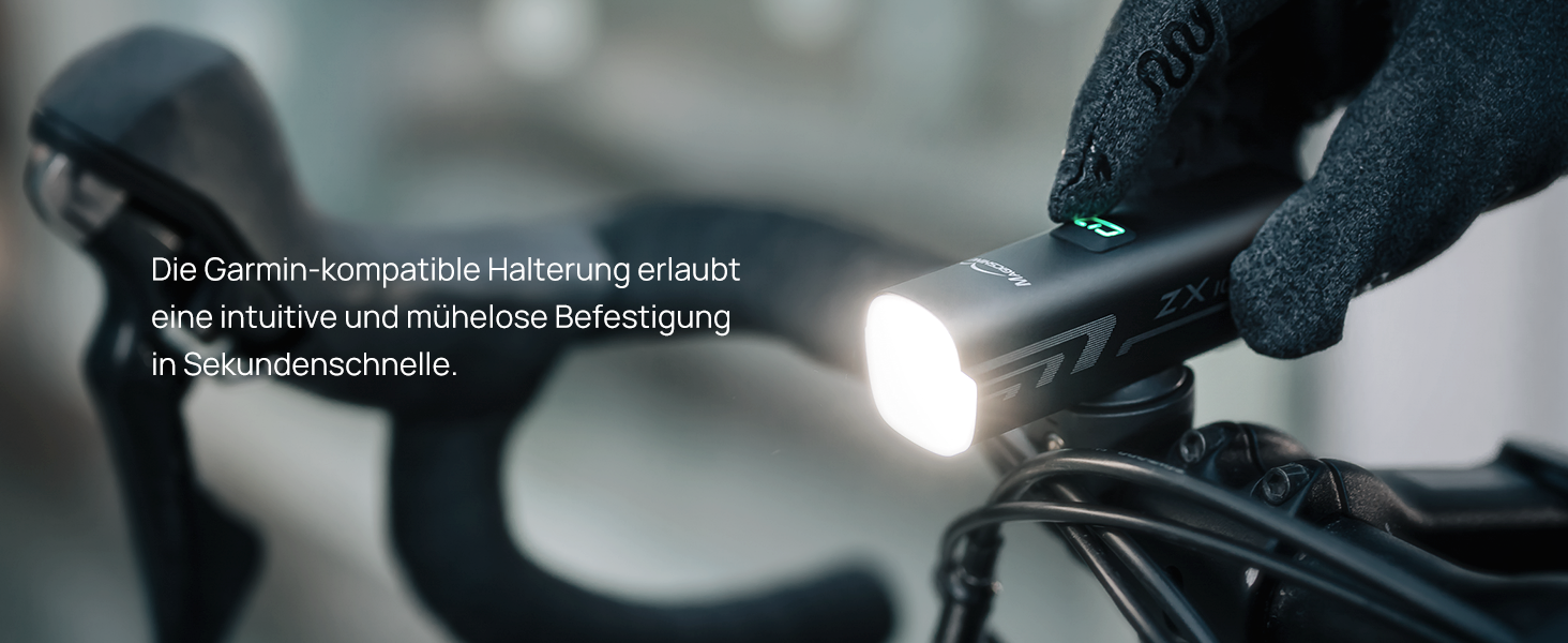 Передній велосипедний ліхтар MagicShine ZX Pro 100 Lux, LED фара з 3 режимами світла, водонепроникна IPX6, USB-зарядка, сертифікована StVZO