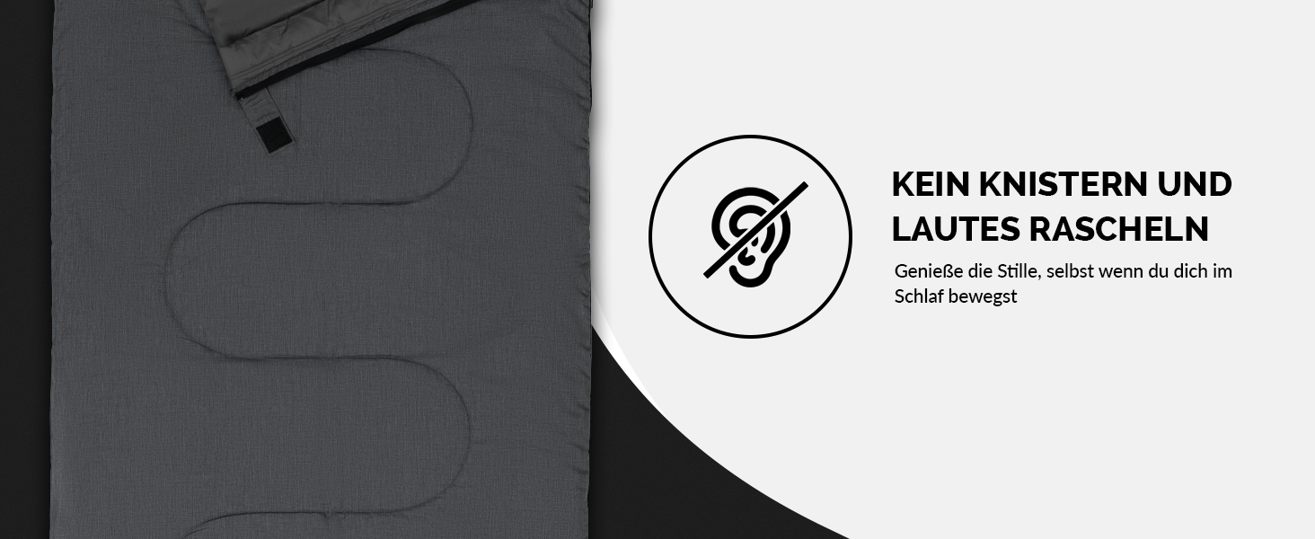 Спальний мішок туристичний 100% бавовна до -3°C з подушкою - Outdoor зимовий та літній спальний мішок [280GSM] для 3-4 сезонів (75x190см) - для жінок та чоловіків (теплий) Сірий