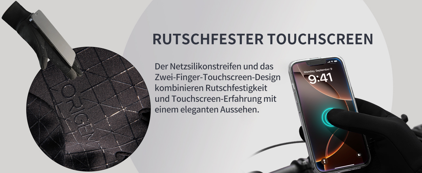 Рукавички зимові Origem Thermo з Thinsulate 3M, водонепроникні велосипедні рукавички, теплі рукавички-лайнери з антиковзким покриттям для сенсорних екранів, чорні, XS