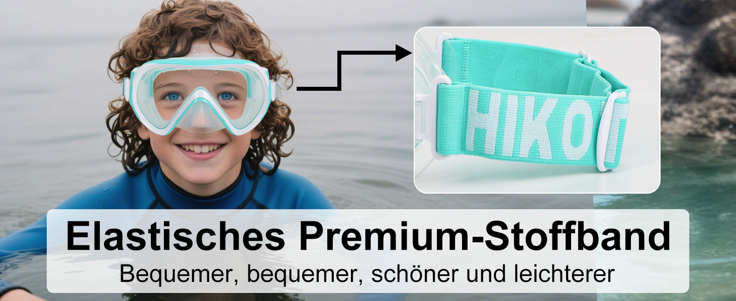 Дитяча маска для снорклінгу Kinder з трубкою, 180° панорама, проти запотівання, для дітей 4-16 років (Блакитна)