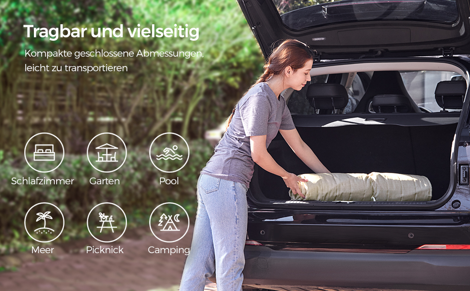 Гамак SONGMICS для 2 осіб з подушкою, сірий-бежевий, 200 x 140 см, до 225 кг, з бамбуковими стійками