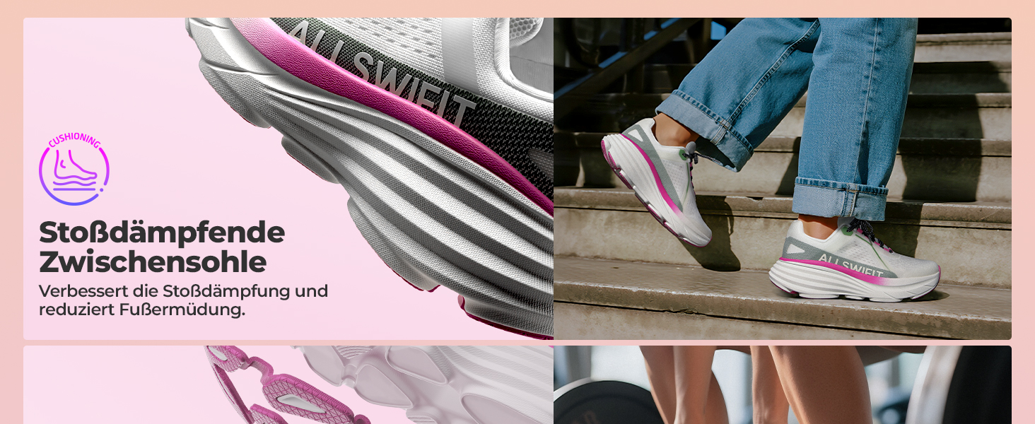 Жіночі кросівки для бігу та ходьби ALLSWIFIT: легке, дихаюче спортивне взуття для фітнесу та тенісу, чорні, розмір 40 EU