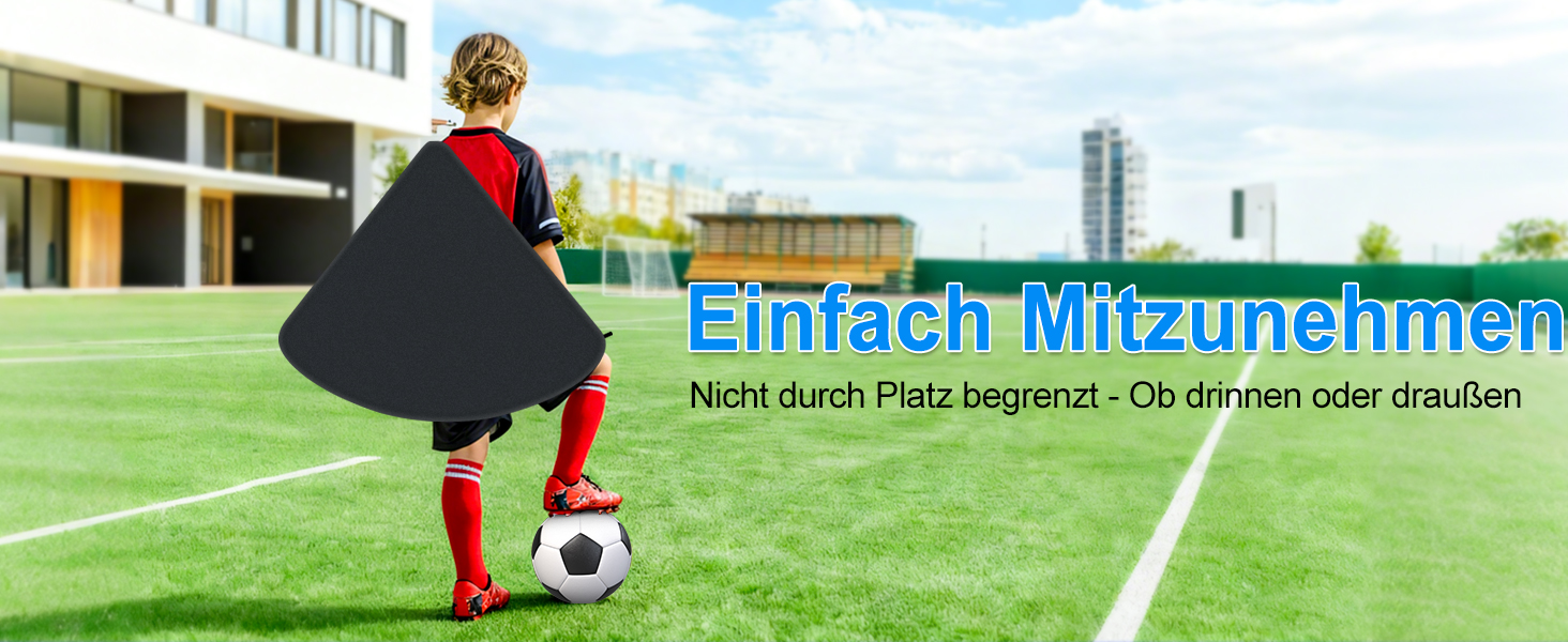 Набір для гри у футбол для дітей 2 шт: Pop-Up ворота для футболу з драбиною для розвитку спритності - тренувальний набір включає м'яч розміру 3, 8 фігурок, насос та сумка - ворота для гри в приміщенні/на вулиці 120см*90см - комплект з двох штук