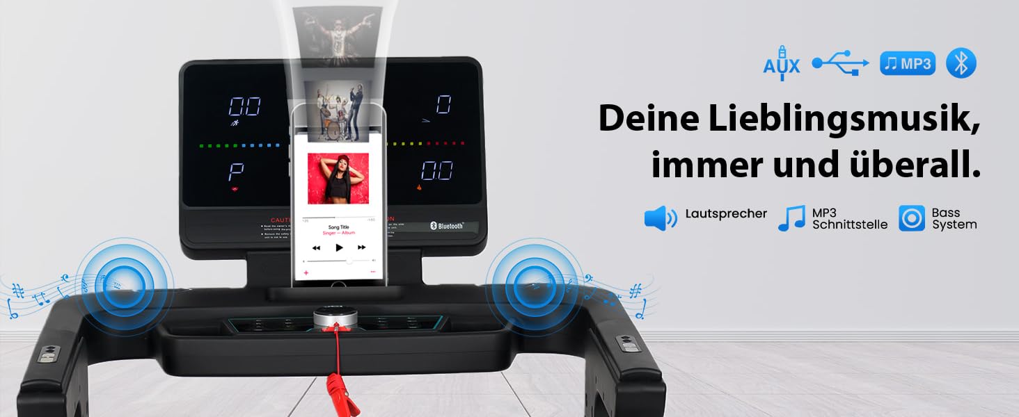 Біговий тренажер AsVIVA T16 Profi: 18 км/год, 4 PS, 18% нахил, складний, Bluetooth, до 150 кг, для кардіотренувань вдома
