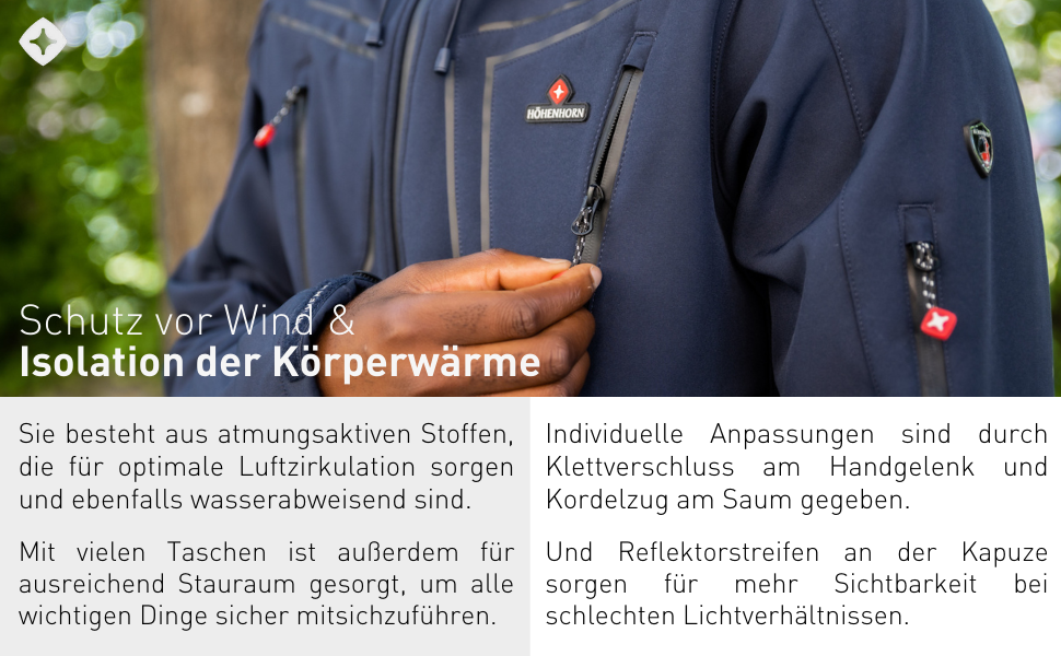 Чоловіча куртка Softshell Höhenhorn Schilthorn: водонепроникна, вітрозахисна та дихаюча outdoor-куртка для відпочинку, XL, темно-синя