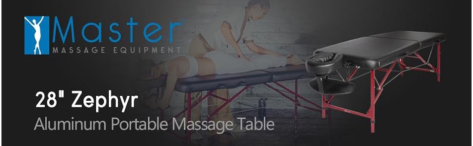 Легка портативна масажна кушетка Master Massage Zephyr — ідеальна для тату-майстрів та SPA-процедур (чорний, каштановий), стандарт