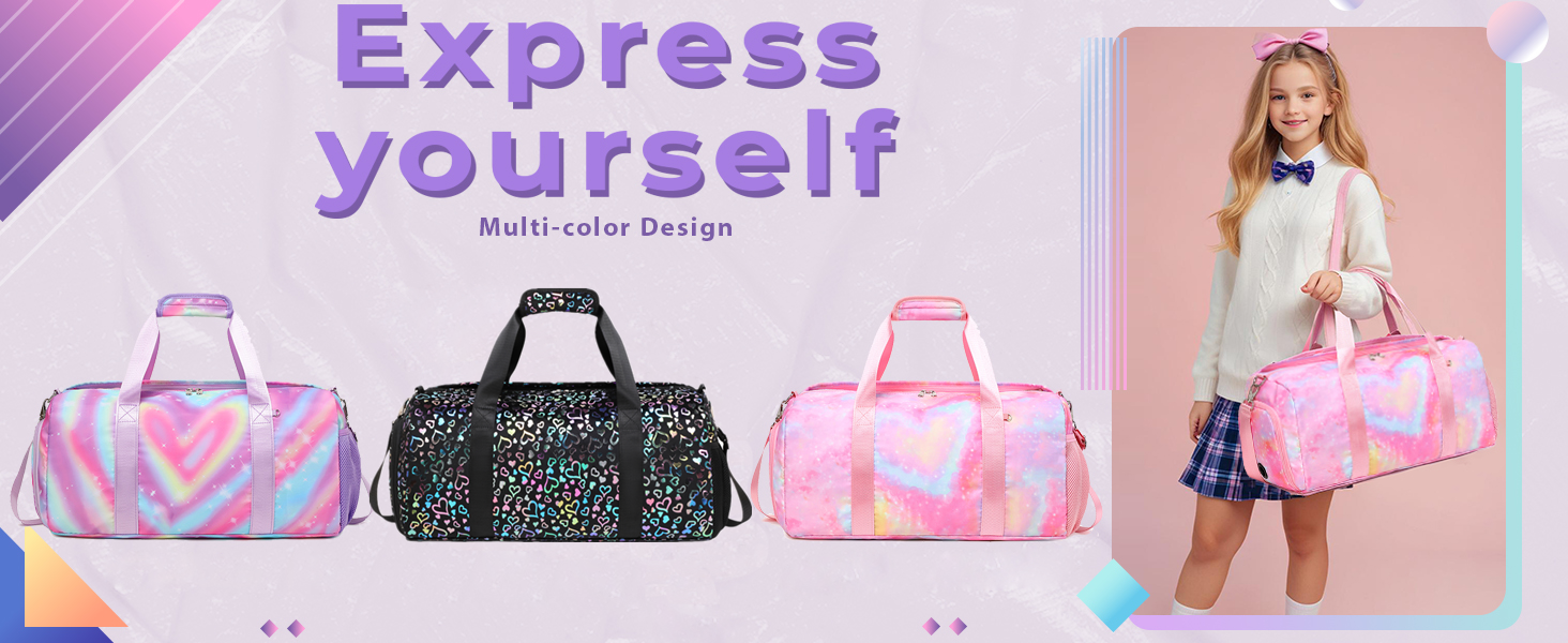 Дитяча спортивна сумка для дівчаток чорна — універсальна сумка для подорожей, тренувань, басейну та сауни з окремим відділенням для взуття