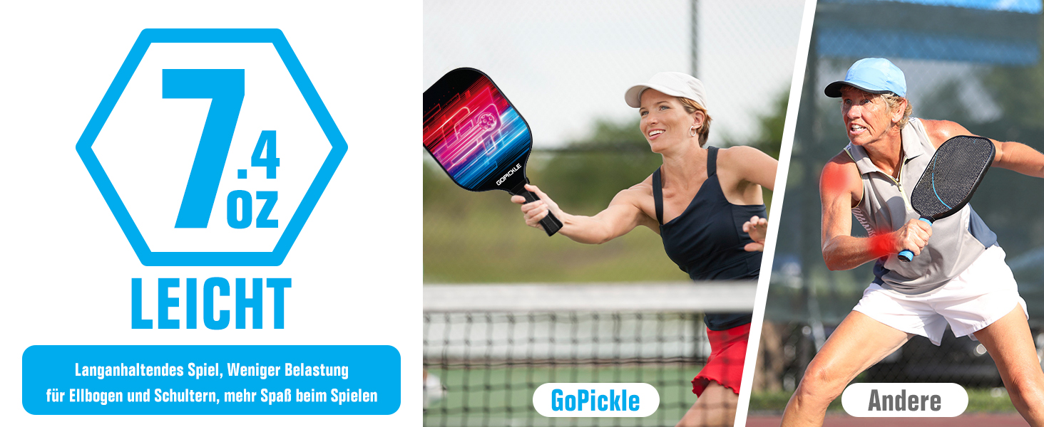 Набір GoPickleball Pickleball: 2 весла зі скловолокна, 4 м'ячі, сумка