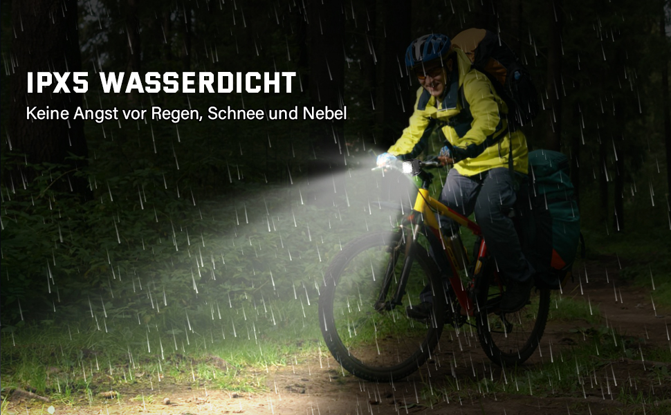 Набір LED-ліхтарів для велосипеда Apkezel, StVZO, USB, водонепроникні, передній + задній ліхтар