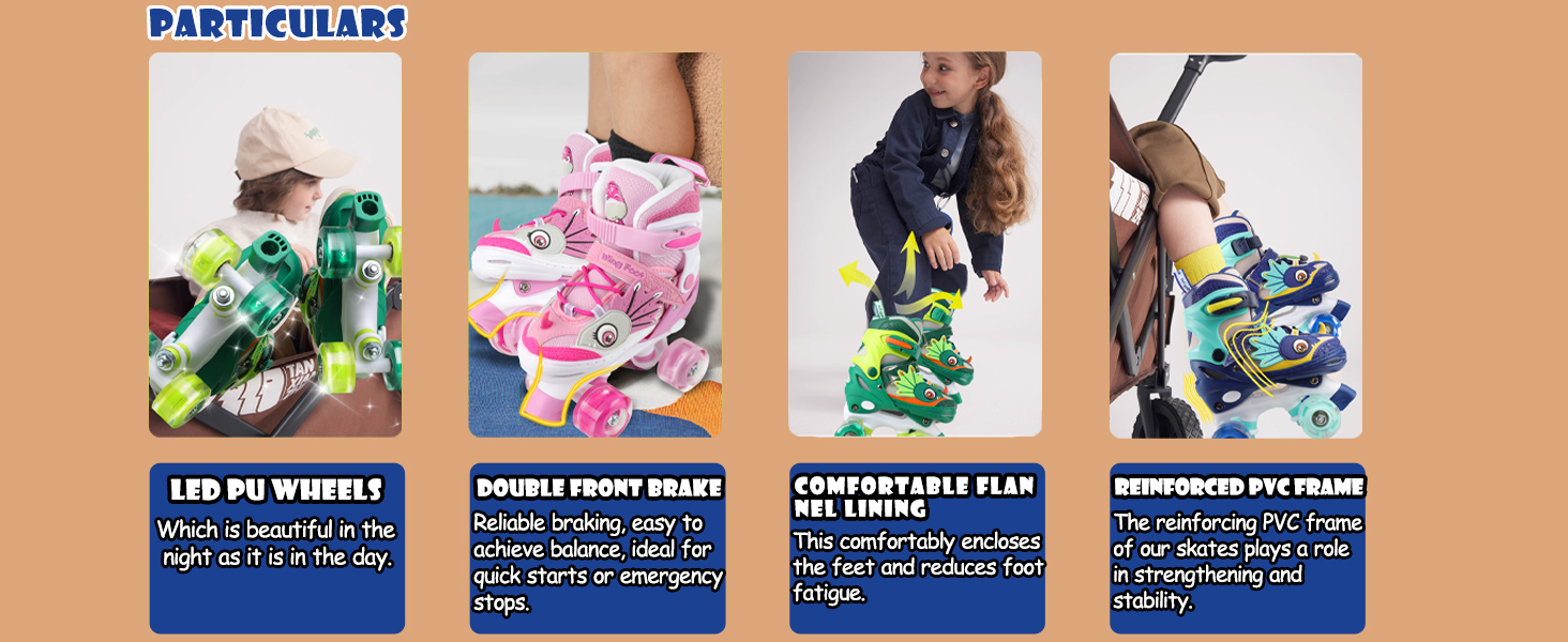 Дитячі ролики Kinder Dinosaurier з підсвічуванням, розмір регулюється, блакитні (26-29)