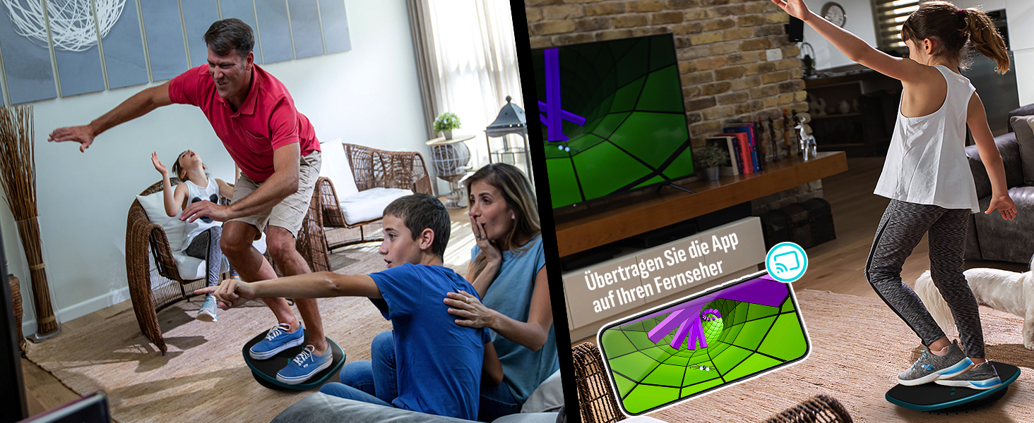 GoBalance Board App - Балансборд з Bluetooth сенсором, 12 ігор для тренувань, розваг та фітнесу. Зміцнює координацію та силу для підлітків та дорослих. GoBalance Sport-Play