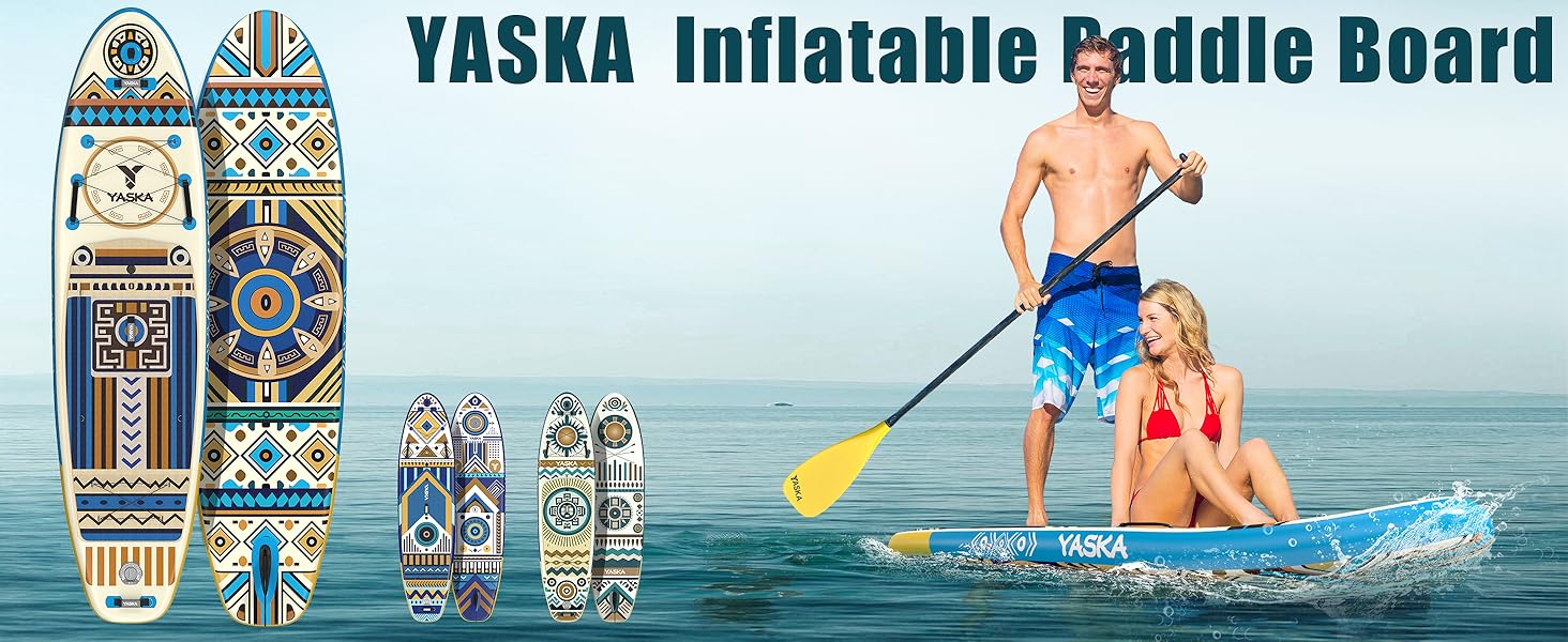 Надувні SUP-дошки YASKA - широка та стійка конструкція з преміум аксесуарами. SUP-дошки для дорослих, темно-синій колір