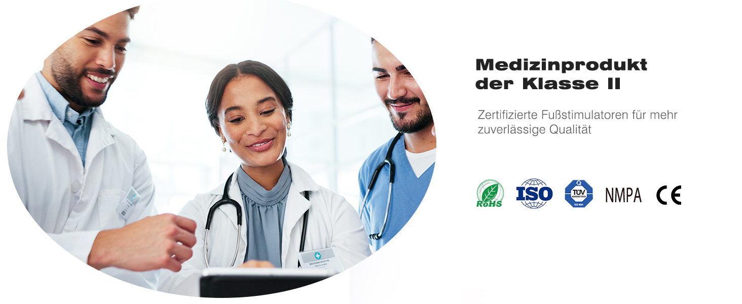 Масажер для ніг та тіла Medic EMS TENS - стимулятор кровообігу з 10 режимами та 20 рівнями інтенсивності. Зменшує біль при п'ятковому фасціїті, невропатії та болю. Білий колір.