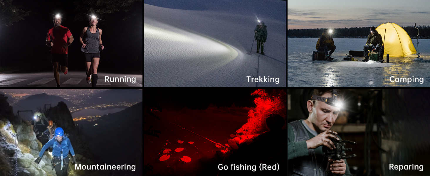 Wurkkos HD50 LED налобний ліхтар 4000 люмен, USB-C, 9 режимів, водонепроникний IPX8, для бігу, кемпінгу