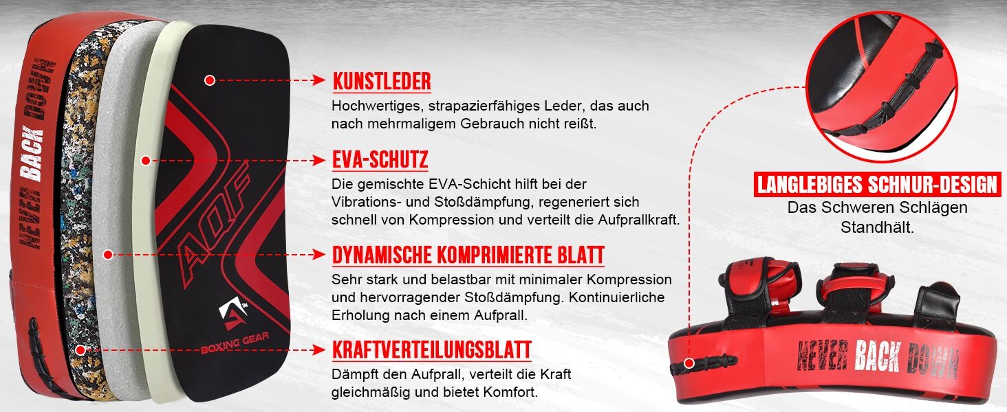 Захисний рукав для ударів AQF - Kickboxing, Muay Thai, MMA, Karate (червоний)