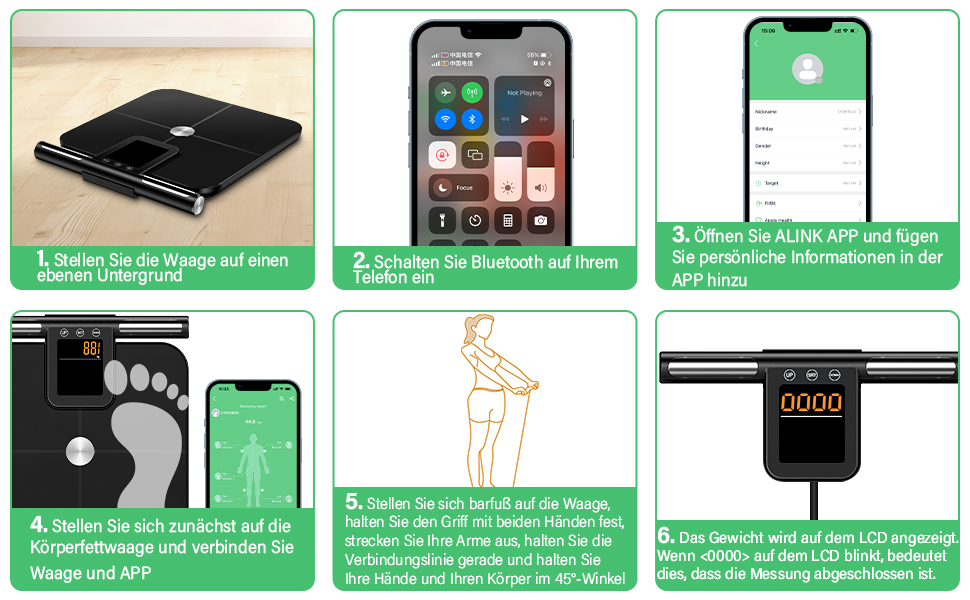 Вага для вимірювання жиру в тілі з датчиками рук, 8 електродів, цифрова вага з LCD дисплеєм, точна вага для вимірювання жиру та м'язової маси з APP, 32 показники, для вимірювання жиру, ІМТ та інше FRKG78-BT