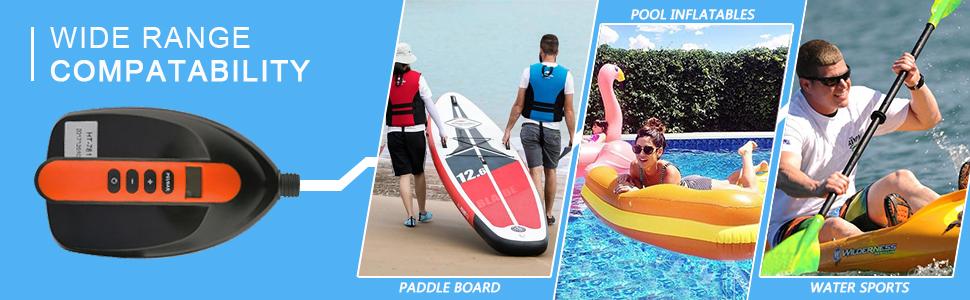 Електричний насос для SUP дошки Ruitx 16PSI, 12V для надувних SUP, човнів, велосипедів та наметів (Помаранчевий)