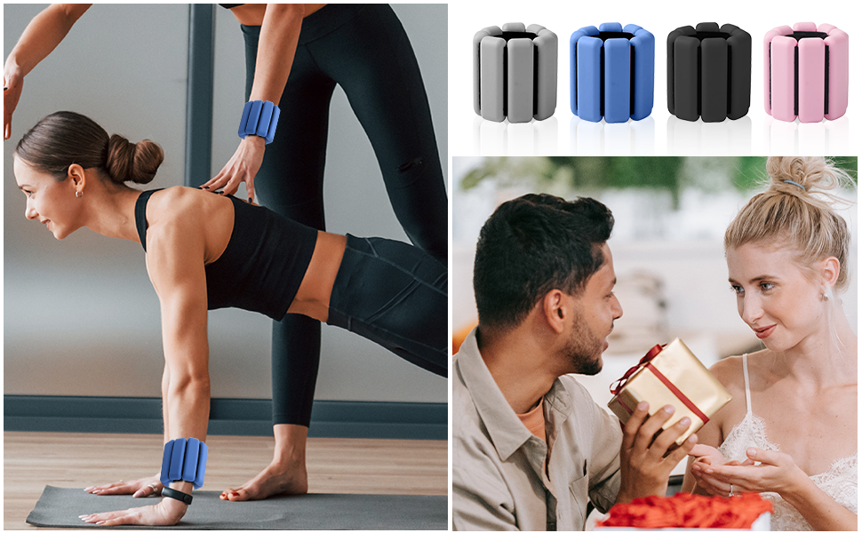 Набір манжет на зап'ястя з регульованою вагою (0,45 кг), 2 шт. Силіконові манжети для фітнесу, йоги, пілатесу, ходьби (зелені)