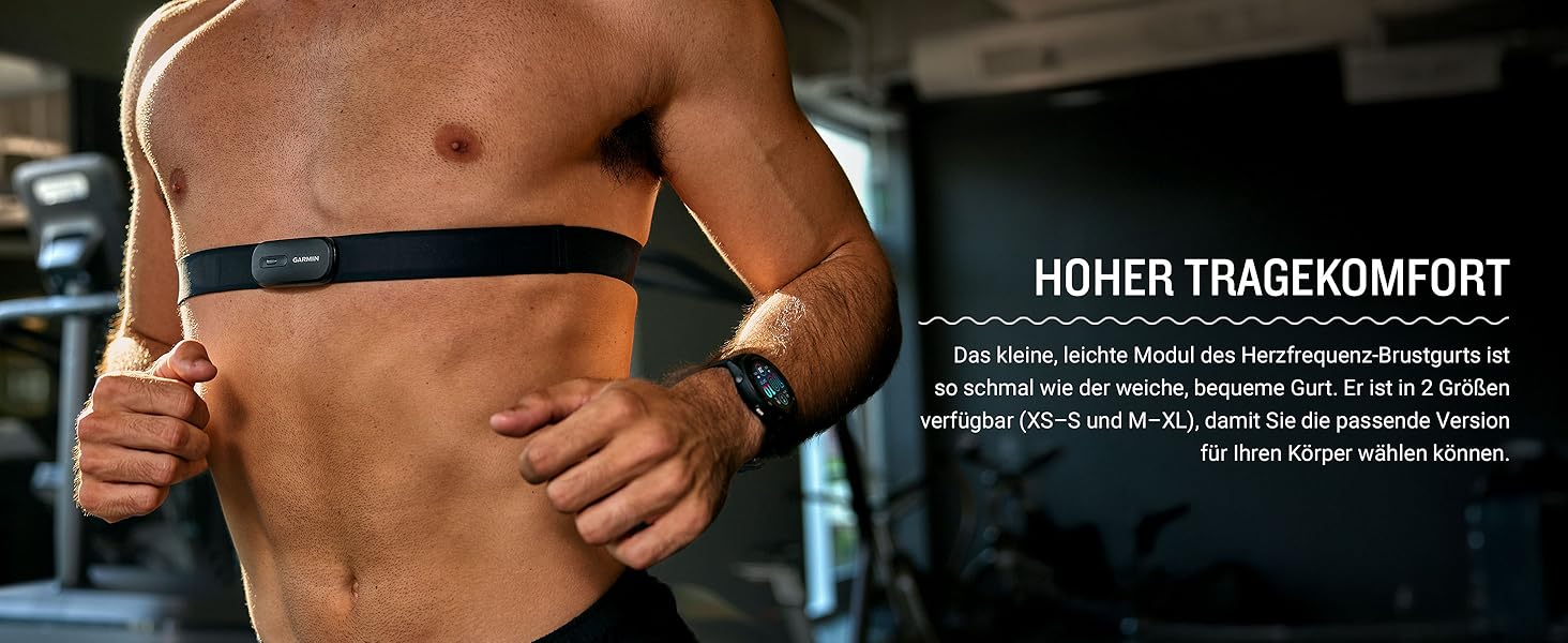 Гармін HRM 200 - нагрудний датчик серцевого ритму, преміум-якість, батарея до 1 року, для точного вимірювання, розмір M-XL