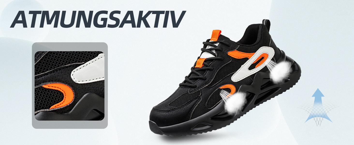 Чоловічі та жіночі робочі черевики-кросівки з металевим носком, чорні, 43 EU