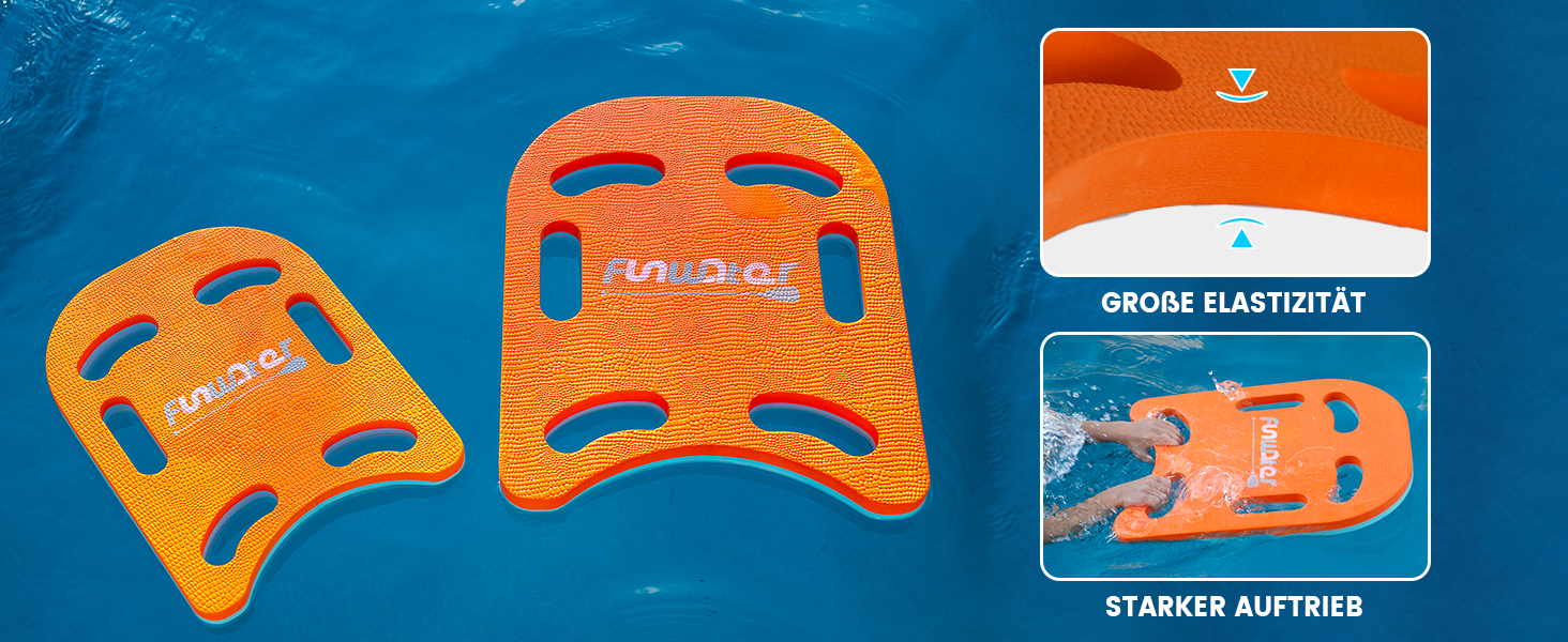 Дошка для плавання FunWater для дітей та дорослих, тренажер для виправлення стилю плавання з пінополіетилену (PE), мультяшний дизайн, 47x37 см, червоно-синя