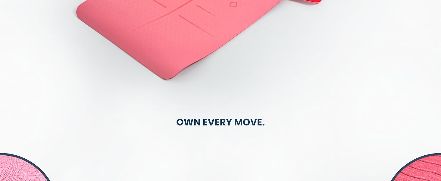 Килимок для йоги з нековзким покриттям, 8 мм, рожевий - для занять вдома та в студії