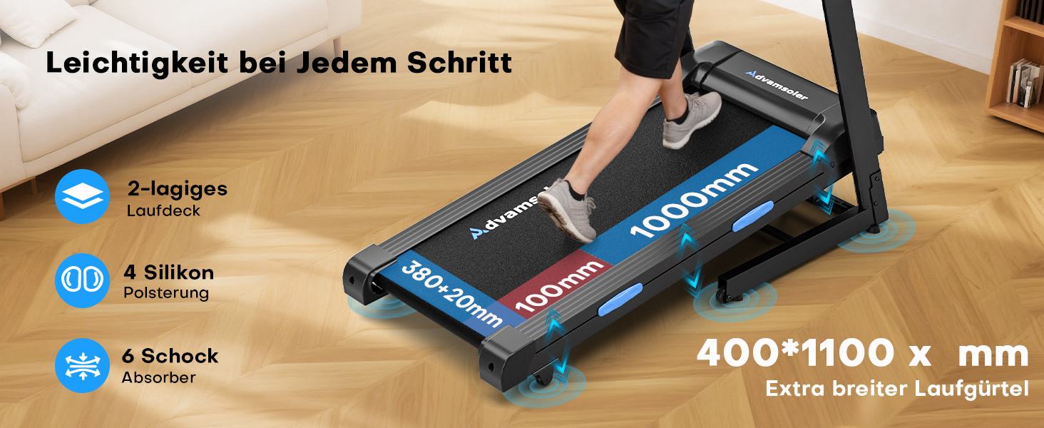 Бігова доріжка для дому складний з автоматичним нахилом, Walking Pad 14KM/H, біговий доріжка з 3.0-PS двигуном, 12 попередньо встановлених програм та фітнес-додаток, обладнання для фітнесу, вантажопідйомність 160Kg, чорний