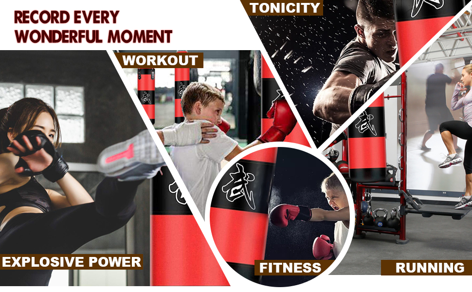 Боксерський мішок для підвішування (без наповнення) для MMA, Муай Тай, кікбоксингу. Комплект з міцною сталевою ланцюгом та чорним боксерським мішком + боксерські рукавички