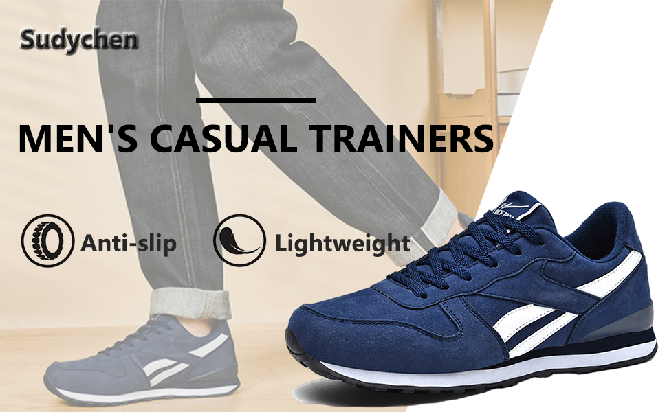 Чоловічі кросівки для бігу та занять спортом: легкі, дихаючі, з антиковзкою підошвою, чорно-сірі, розміри 39-45 EU, 44 EU, темно-синій