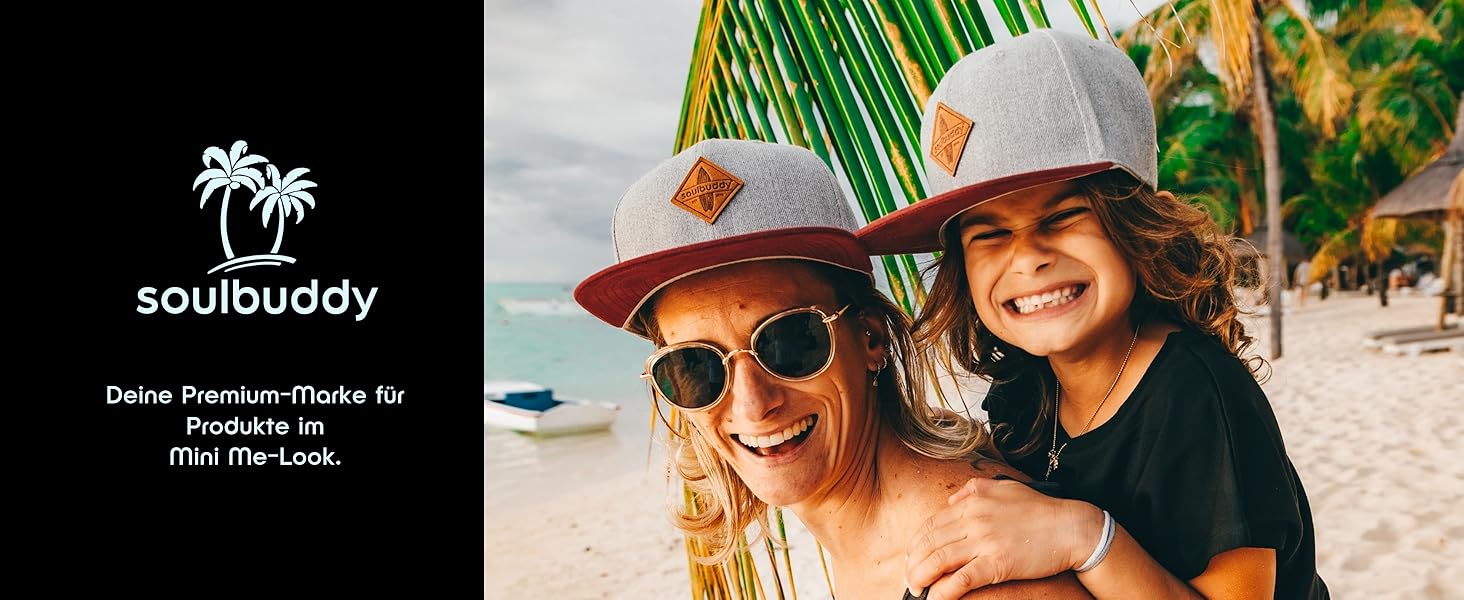 Набір бейсболок Soulbuddy для батька та сина (2 шт) — сімейна кепка Snapback для чоловіків та дітей, сіро-блакитний колір