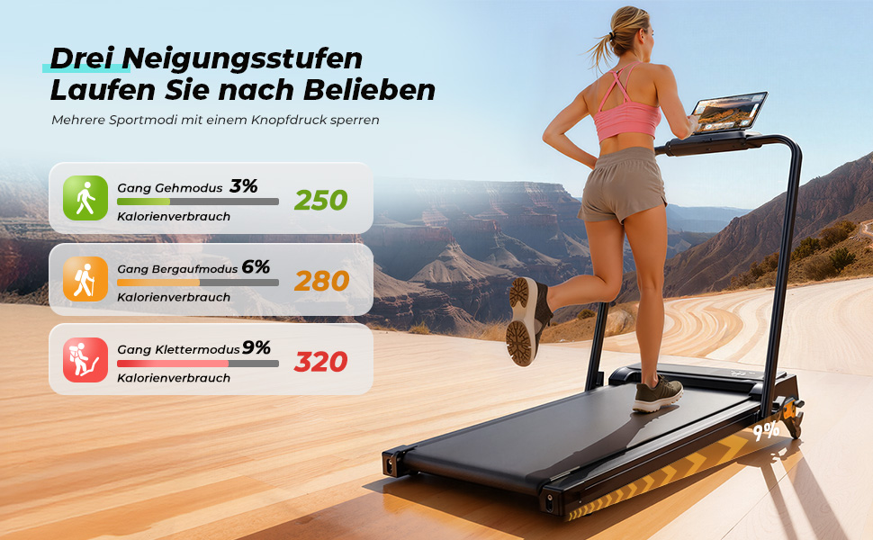 Складана бігова доріжка для дому та офісу Enboy, швидкість 12-14 км/год, ручне регулювання нахилу, LED-дисплей, максимальна вага 150 кг