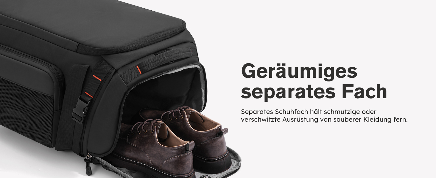 Спортивна сумка-рюкзак Tolaccea 40L з відділеннями для взуття, мокрого одягу та ноутбука 15.6