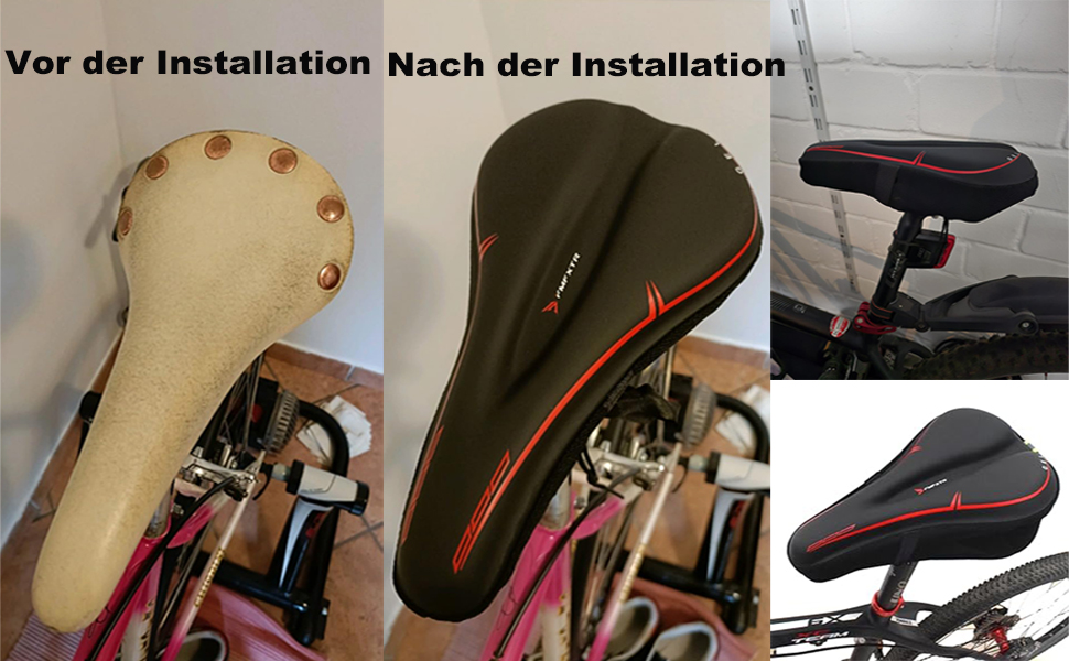 Покриття для велосипедного сидіння з гелевою подушкою, водонепроникне, для гірського велосипеда, велотренажера, чорного кольору