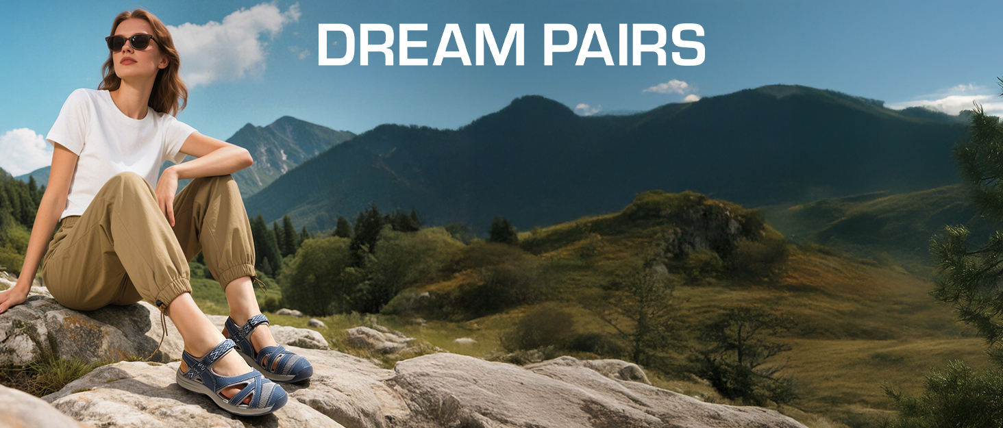 Сандалії жіночі DREAM PAIRS для трекінгу та відпочинку, EVA-устілка, підошва TPR, регульовані ремінці, 41.5 EU, Marine