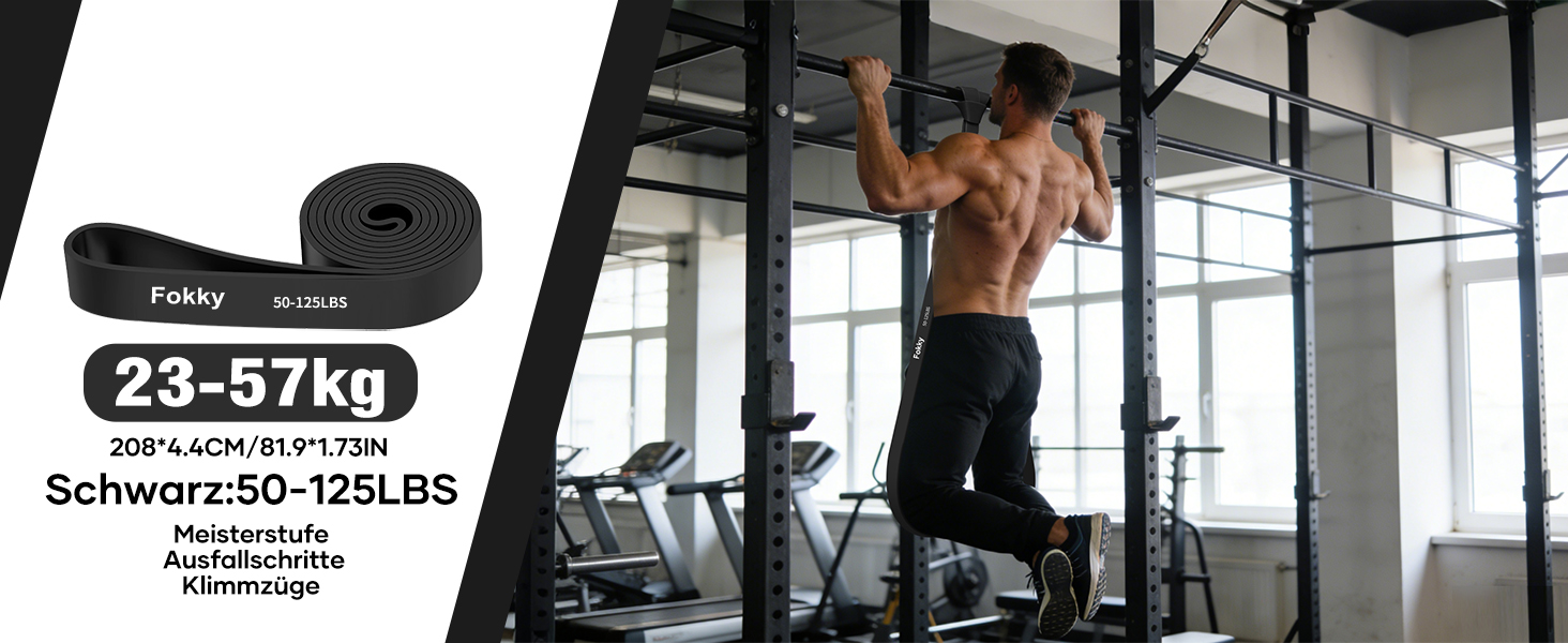Набір гумових еспандерів Fokky Fitness для фітнесу (5 рівнів) з анкером для дверей, інструкцією та сумкою для силових тренувань, розтяжки, кросфіту - жовтий, червоний, синій, фіолетовий, чорний