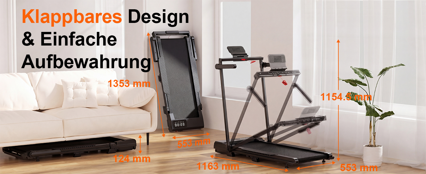 Бігова доріжка Superun Walking Pad з нахилом 6%, для дому, з додатком, до 136 кг, чорна. Швидкість до 12 км/год, режим для роботи за столом.