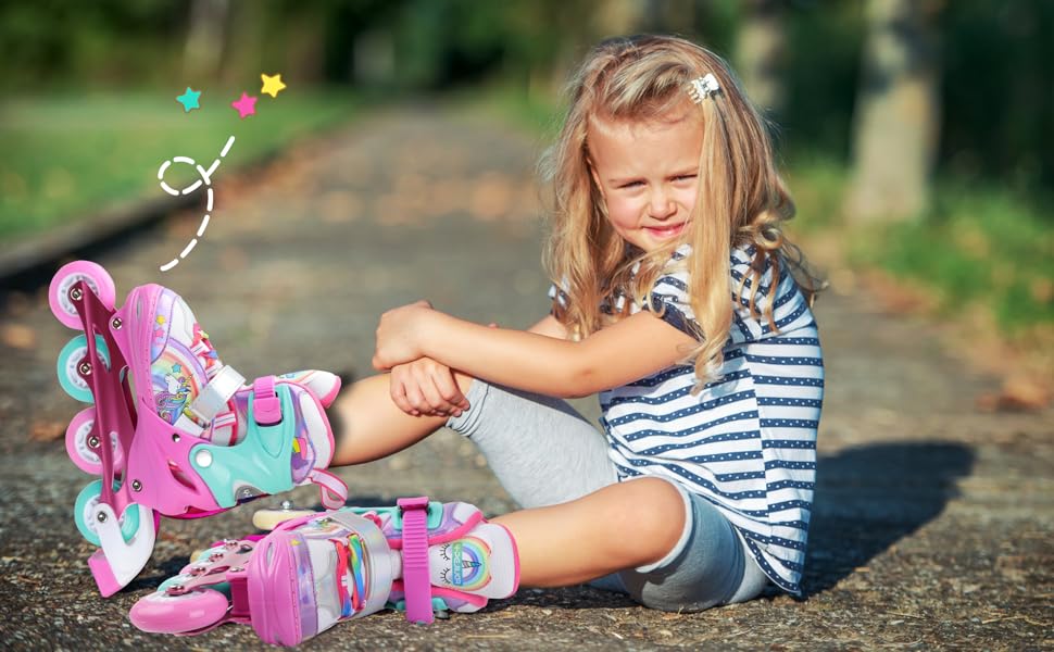 Інлайнерочки Єдиноріг для дівчаток, розмір регулюється, з підсвічуванням, рожеві. Розміри 38-41.