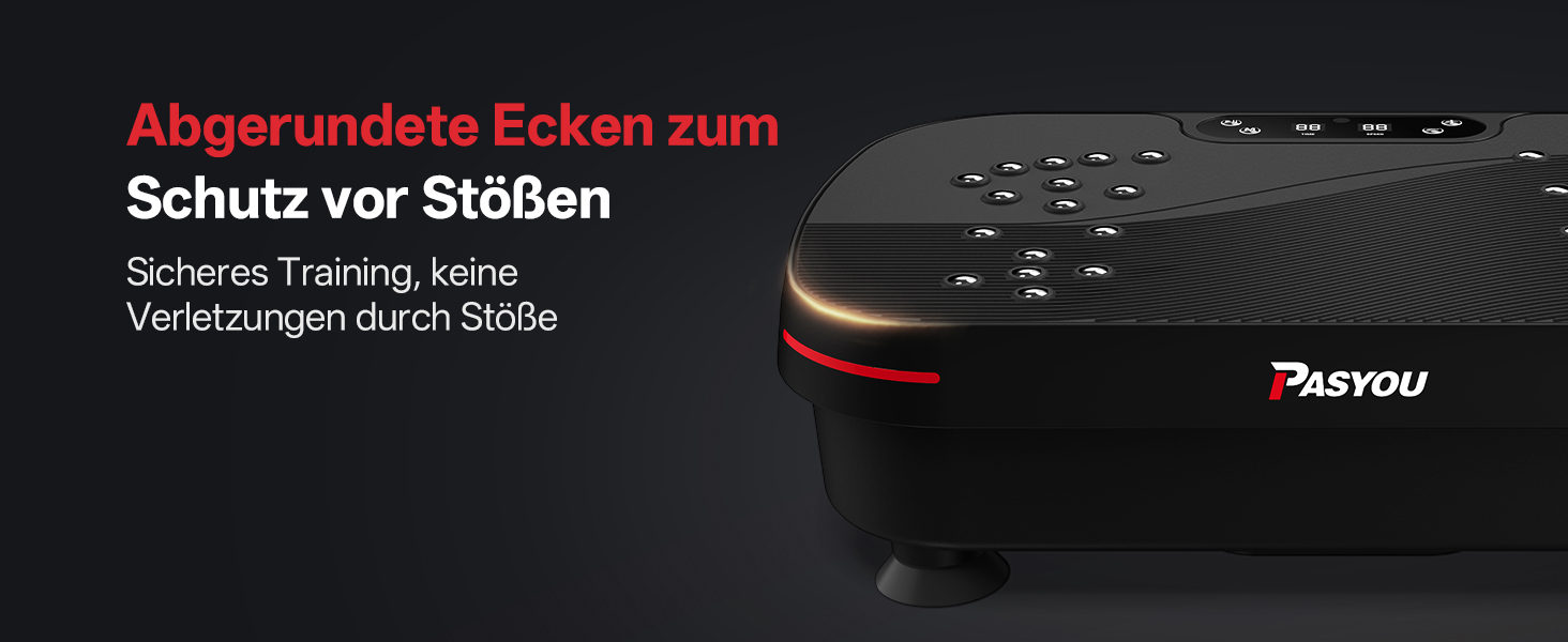 PASYOU Вібраційна платформа для тренувань всього тіла з пультом дистанційного керування та еластичним гумкою, 0-99 інтенсивність