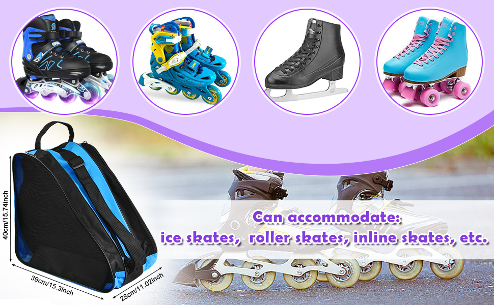 Сумка для роликів та ковзанів для дітей. Сумка для роликів Inliner, Ice Skate Bag, Skischuhtasche, Rollschuhtasche (Блакитна)