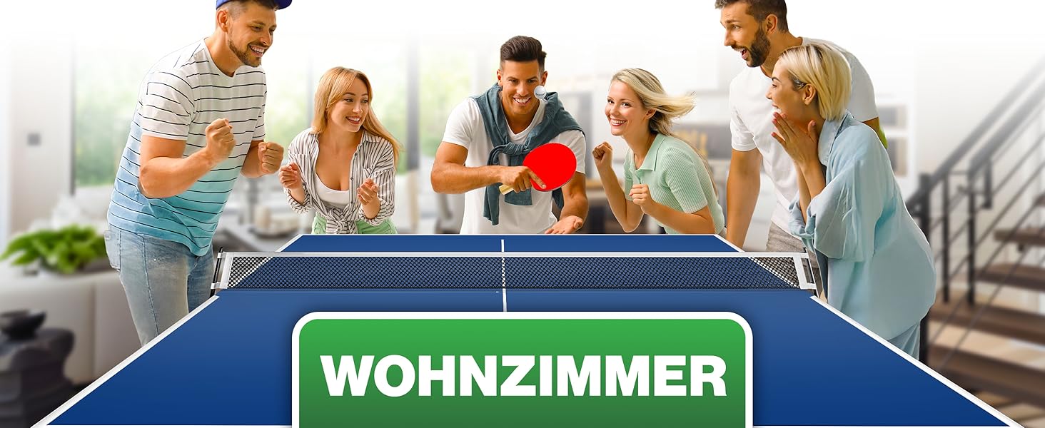 Набір для пінг-понгу KESSER® Mini з ракетками, м'ячами та сіткою | Розкладний стіл для гри в настільний теніс | Ігровий набір для дітей та дорослих | 153 x 76,5 см