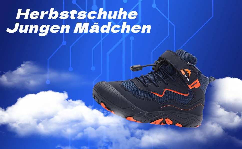 Дитячі трекінгові черевики для хлопчиків та дівчаток, водонепроникні, спортивні, зручні, з клямками, синього кольору (33 EU)