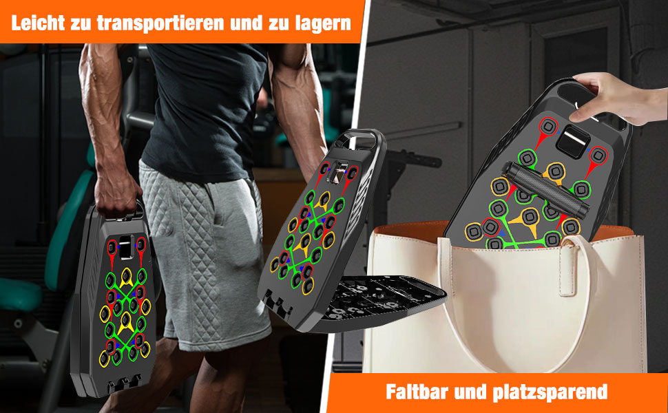 Дошка для віджимань 20 в 1, чорна, складана, багатофункціональна, для домашніх тренувань, фітнес-обладнання