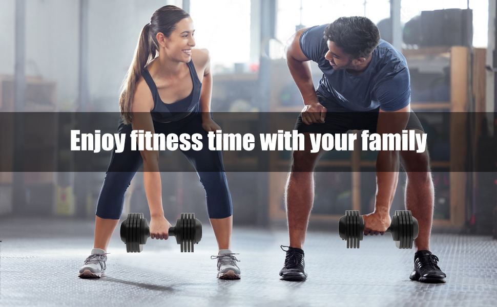 Регульовані гантелі Newpower Fitness 20 кг, 5 рівнів ваги, компактні для тренувань вдома, для чоловіків та жінок