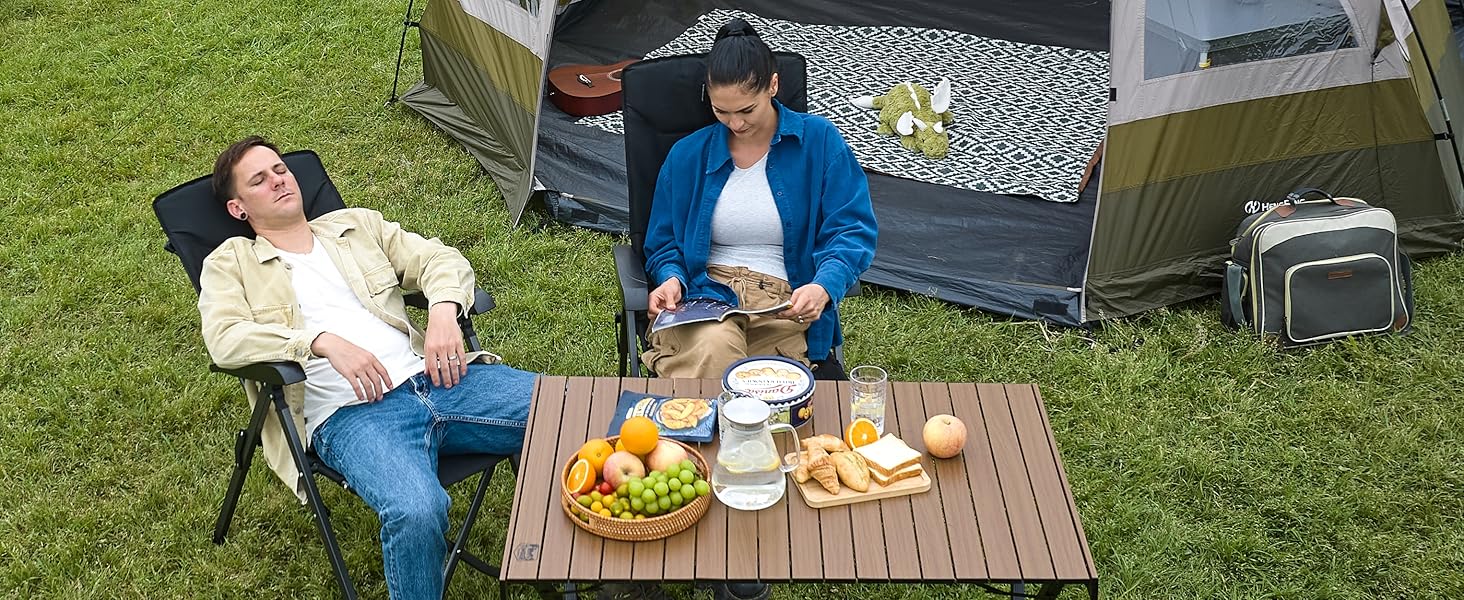 Крісло для кемпінгу Timber Ridge складне, з високою спинкою, 150 кг, 4 положення, з сумкою, для саду, балкону, дому, чорне