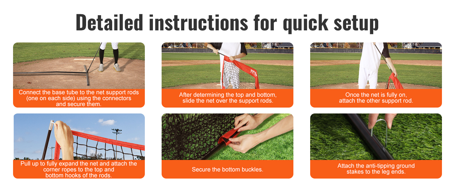 Мережа для бейсболу та софтболу VEVOR: портативна тренувальна сітка для відпрацювання ударів, ловлі, пітчингу з підставкою, сумкою та аксесуарами