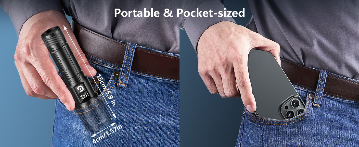 LED ліхтарик Gearlite: 6000 люмен, тактичний, з регулюванням фокусу, 3 режими, водонепроникний (IP65), для кемпінгу, риболовлі, надзвичайних ситуацій та піших прогулянок