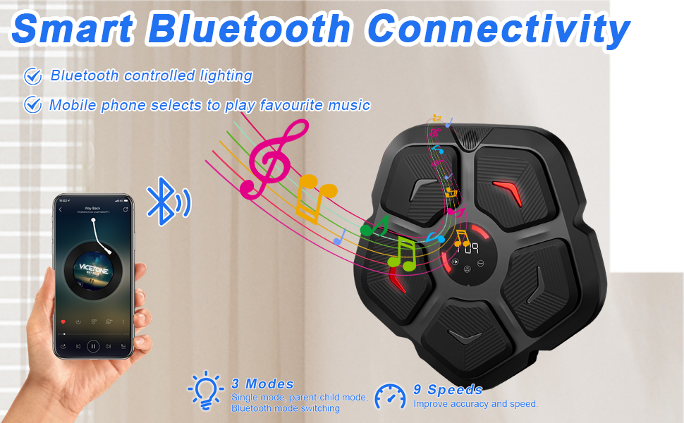 Боксерський автомат Aolawco Smart Bluetooth USB LED, чорний